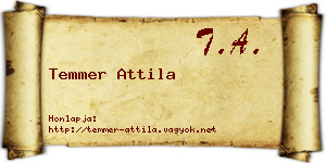 Temmer Attila névjegykártya